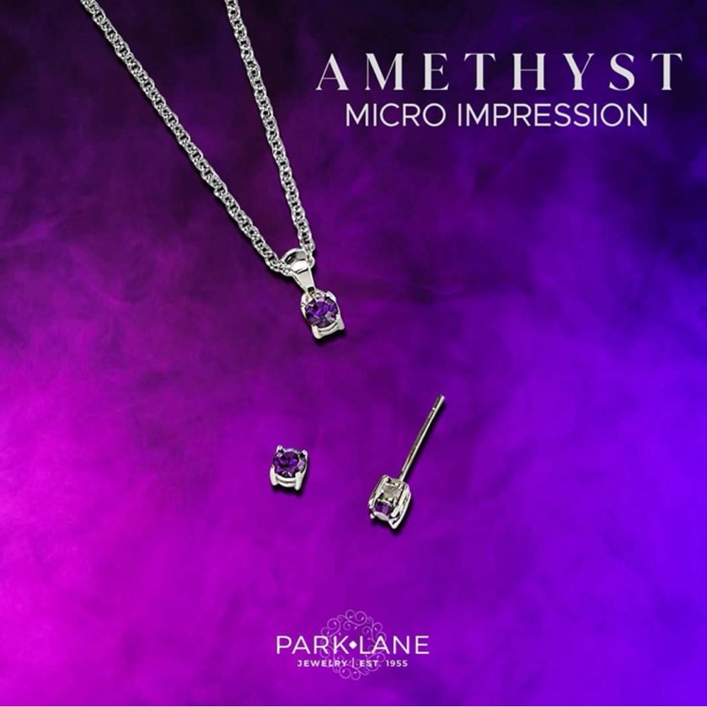 Park Lane Micro Amethyst Earrings & Necklace Set! BNIB!! HTF!!! - Picture 2 of 9